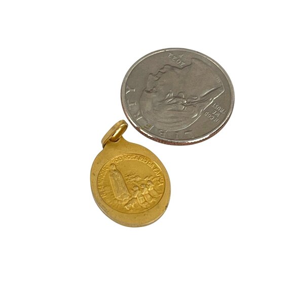 Nossa Senhora Do Rosario De Fatima Gold-Tone Religious Pendant - Picture 5 of 7